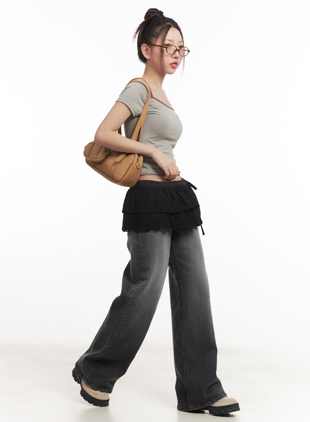 Lace Trim Wrap Mini Skirt CM528