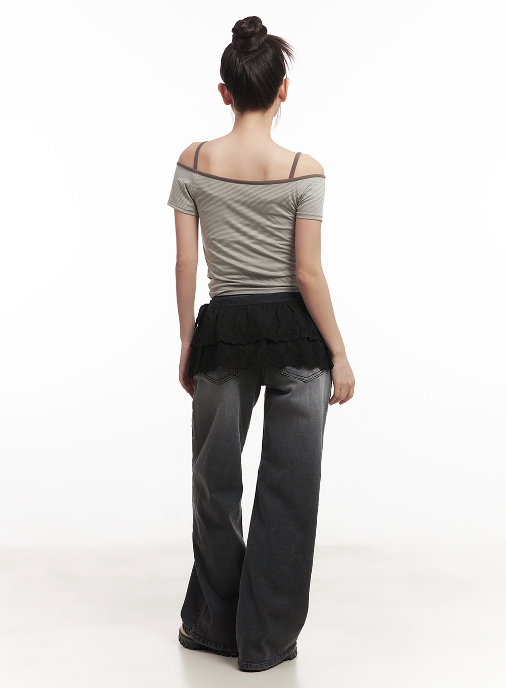 Lace Trim Wrap Mini Skirt CM528